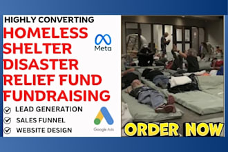 generate home shelter site disaster relief fund mental leads and build website