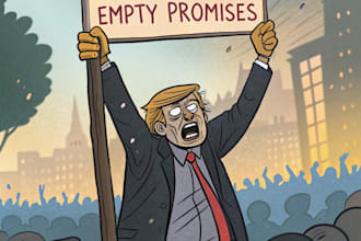 draw an political or satirical cartoon art