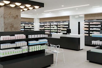 craft pharmacy interior design,retail store,beauty clinic,3d spa,supermarket