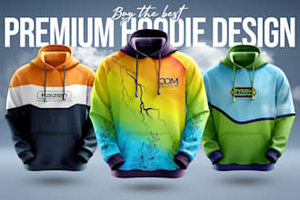 do trendy hoodie design with mockup