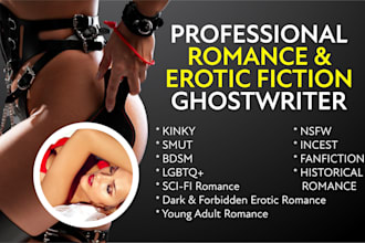 ghostwrite bestselling romance bdsm nsfw smut kinky, fiction, nonfiction ebooks