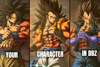 draw your oc in dragon ball z style anime illustration