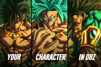 draw custom dragon ball z anime style character illustration