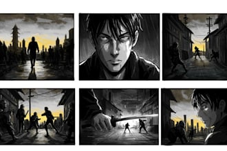 draw animated commercial storyboard frames comics manga actionscript,short film