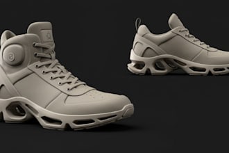 design 3d shoe model and footwear with animation for 3d printing