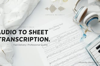 transcribe song to professional sheet music with instrument accompaniments
