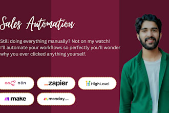 build automations and integrations using zapier, make, gohighlevel, n8n