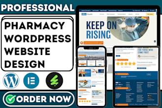 design pharmacy wordpress website for healthcare, dermatology, medical website