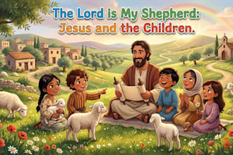 illustrate christian children story book, children story book illustration