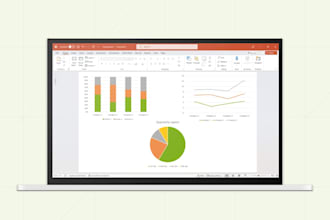 do powerpoint presentations, investor pitch deck, research and summaries