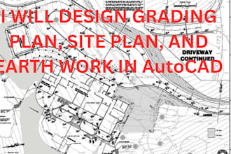 design grading plan, site plan, earthwork in autocad