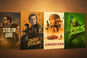 design cinematic movie and game posters, horror, album and teaser book covers