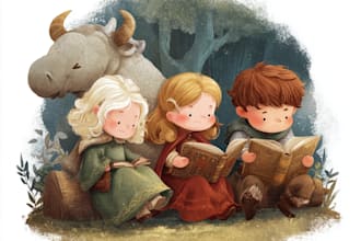 draw children story book illustration