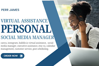 social media manager personal virtual assistant instagram grid canva assistance