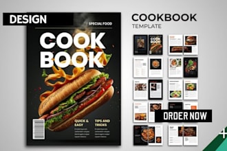 write and design canva recipe, cook book, cook book writer, canva recipe menu
