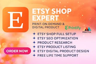 setup etsy shop etsy digital products design etsy seo listings etsy store setup