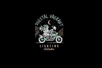 design vintage surf skate style illustration feature film logo