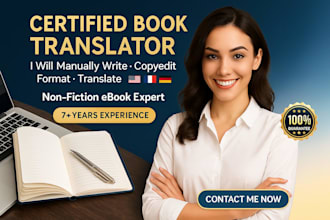 write, copyedit, format and translate books, ebooks or  novel professionally
