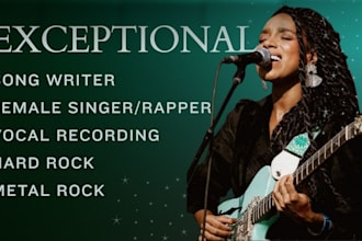 be yourprofessional female singer, songwriter, pop vocalist,