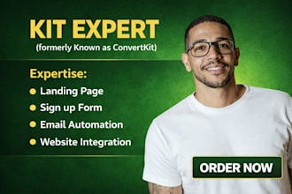 setup your convertkit email automation, forms and landing page, kit newsletter