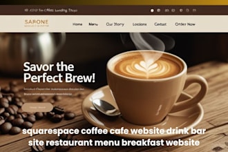 squarespace coffee cafe website drink bar site restaurant menu breakfast website