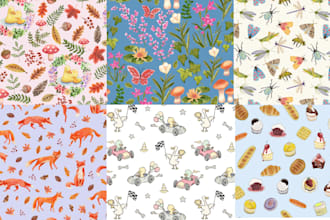 create unique hand painted surface pattern designs