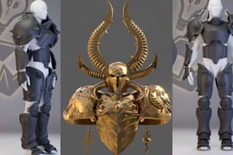 cosplay outfit 3d amor, wearable 3d armor model, 3d helmet cosplay model,3d mask