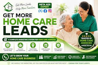 home care leads website logo elderly care healthcare flyer home care leads