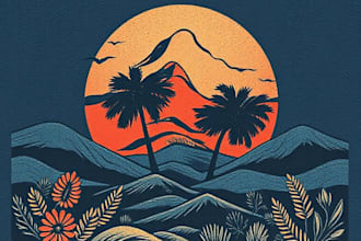 make a linocut t shirt design for brands