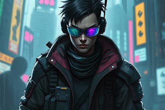 make a cyberpunk character art
