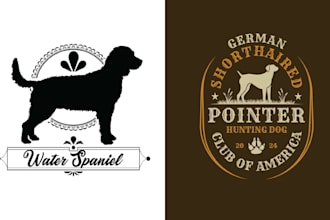 make unique dog silhouette and pet grooming logo