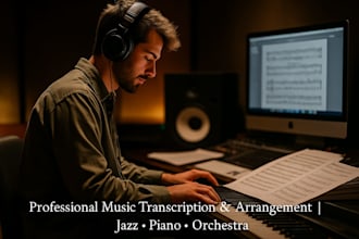 provide custom choir arrangement, piano sheet music and music transcription
