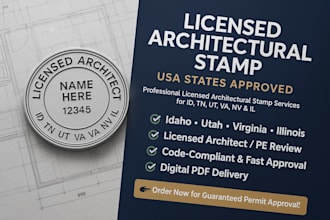 provide licensed architectural stamp for idaho, utah, virginia and illinois