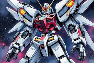 draw your mecha robot fanart or original in digital artwork