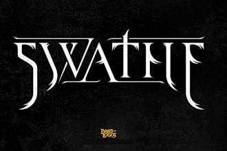 hand draw a pagan black metal logo