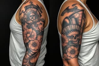 create a tattoo design of tattoo sleeve