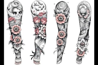 create a tattoo design of tattoo sleeve
