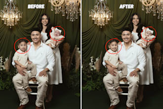 fix your family photos by face change, face swap or head replace