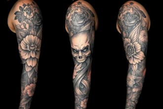 create custom tattoo design, tattoo sleeve
