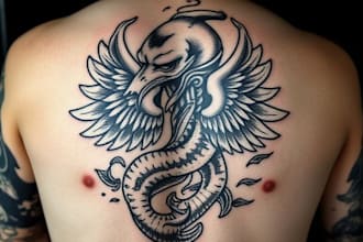 create a traditional or old school style tattoo design