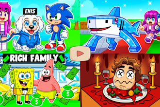 draw cartoon roblox thumbnail for youtuber