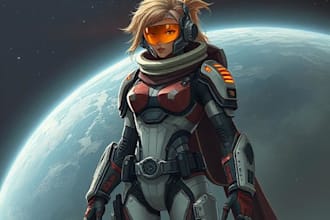 sci fi character illustration or sci fi character