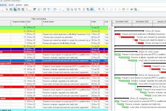 prepare primavera p6 construction schedules