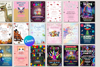 create a birthday invitation editable in canva