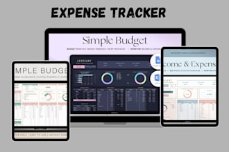 create excel spreadsheet, income sheets, expense tracker, expense invoice income