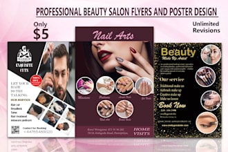 do professional beauty salon flyer and poster