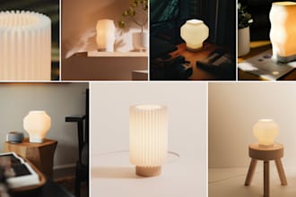 create stunning 3d lamp, 3d interior led light, bulb lamp design