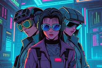 create cyberpunk and retro aesthetic characters