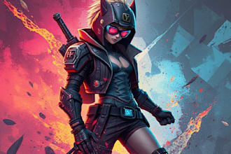 design anime character , cyberpunk character