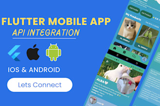 develop a flutter app with rest api integration for android and ios